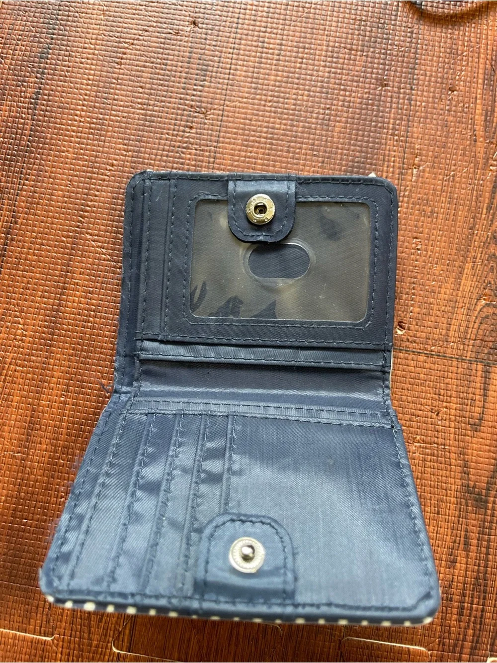 Striped blue and white wallet